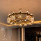 Çizgili Bardak Camlı Avize