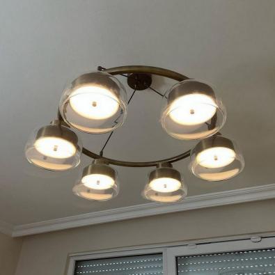 Üfleme Camlı Ledli Avize