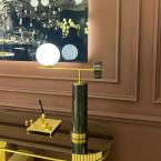 Glop Camlı Mermer Masa Lambası