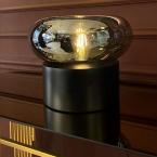 Siyah Ahşap Detaylı Masa Lambası