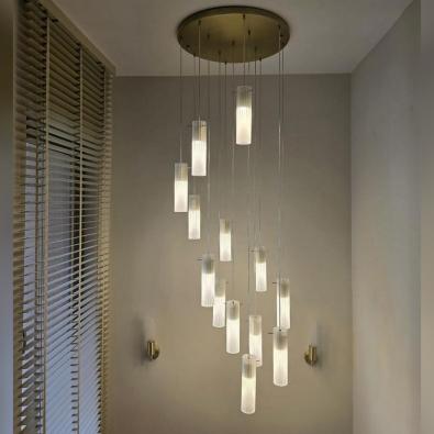 13'lu Çizgili Camlı Spot Sarkıt Aydınlatma