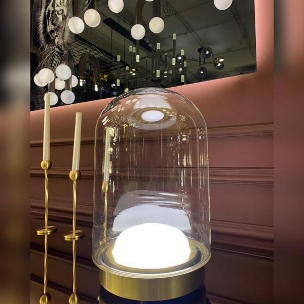 Üfleme Camlı Masa Lambası