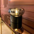 Siyah Ahşap Detaylı Masa Lambası