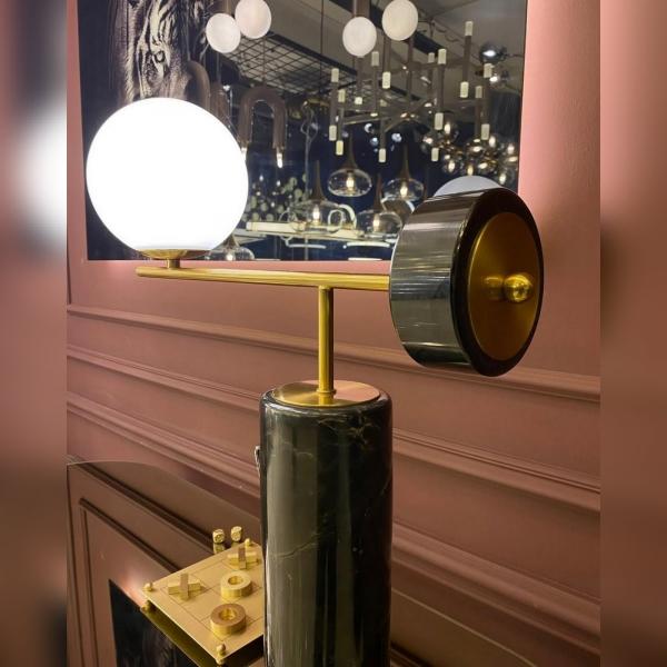 Glop Camlı Mermer Masa Lambası