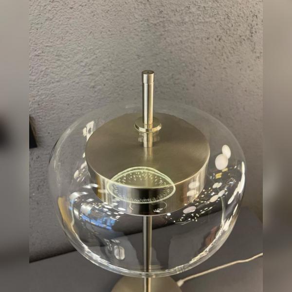 Üfleme Camlı Ledli Masa Lambası