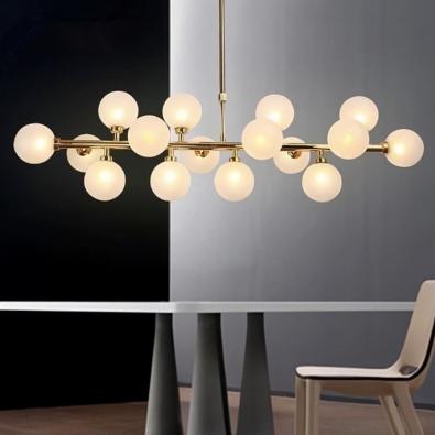 Sıralı Glop Camlı Avize