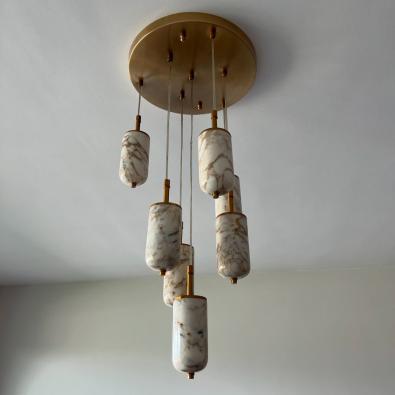 7'li Bardak Mermer Sarkıt Aydınlatma